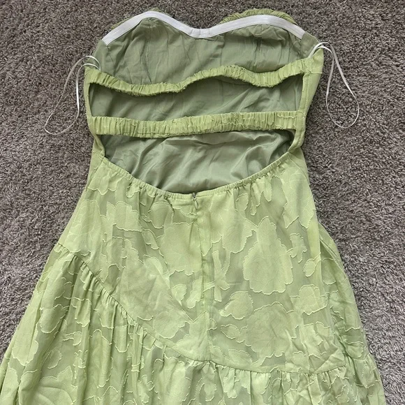 Hello Molly Strapless Maxi Dress Sage Green - Picture 6 of 6